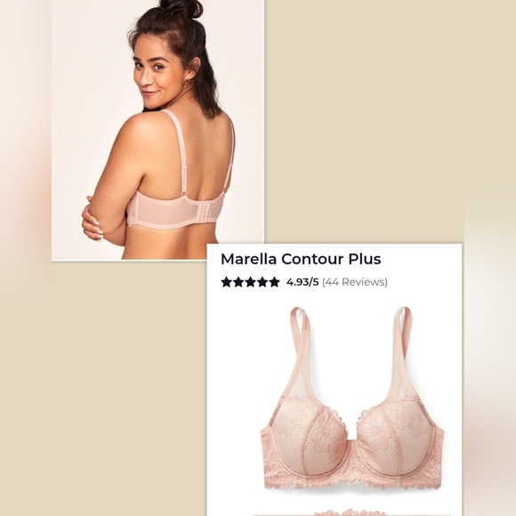 NWOT Adore Me Marella Contour Plus Demi Lace Peachy Beige Lined Size 44D 44 D - Picture 2 of 9